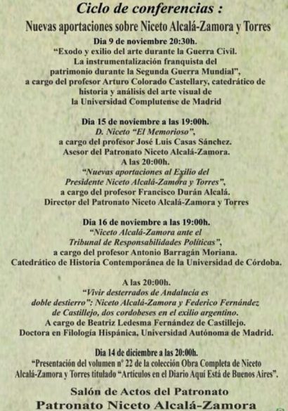 Ciclo conferencias sobre Niceto Alcalá-Zamora