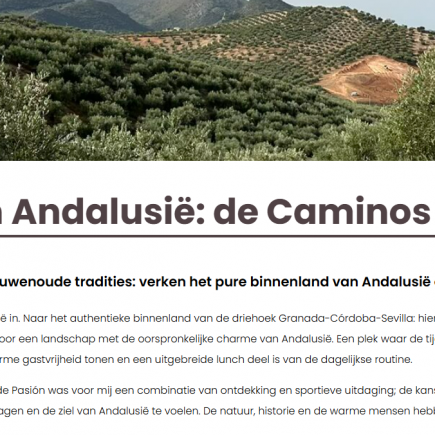 Artículo sobre Caminos de Pasión en Nature Travel Lab