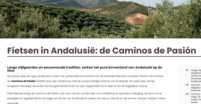Artículo sobre Caminos de Pasión en Nature Travel Lab