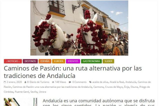 Reportaje publicado en medios de Argentina: Caminos de Pasión: una ruta alternativa por las tradiciones de Andalucía