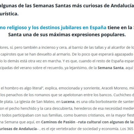 Caminos de Pasión en Viajes de Primera