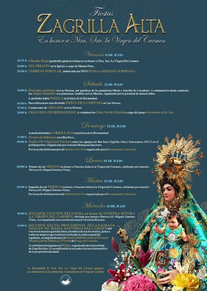 Fiestas Virgen del Carmen, Zagrilla Alta- Priego de Córdoba