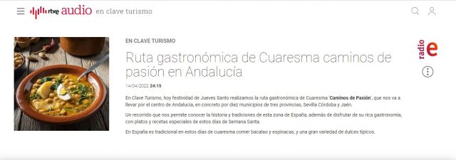 Ruta gastronómica de Cuaresma caminos de pasión en Andalucía